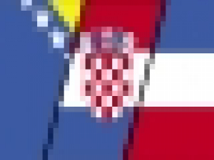 Bosnia-Herzegovina, Croatia, and Serbia-Montenegro flags