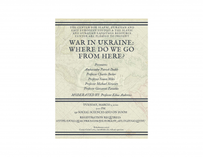 War in Ukraine event flyer